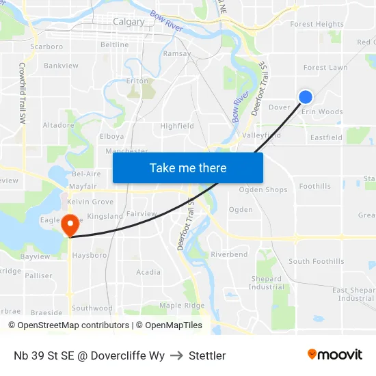 Nb 39 St SE @ Dovercliffe Wy to Stettler map