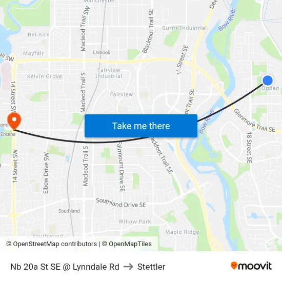 Nb 20a St SE @ Lynndale Rd to Stettler map