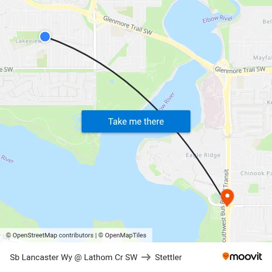 Sb Lancaster Wy @ Lathom Cr SW to Stettler map