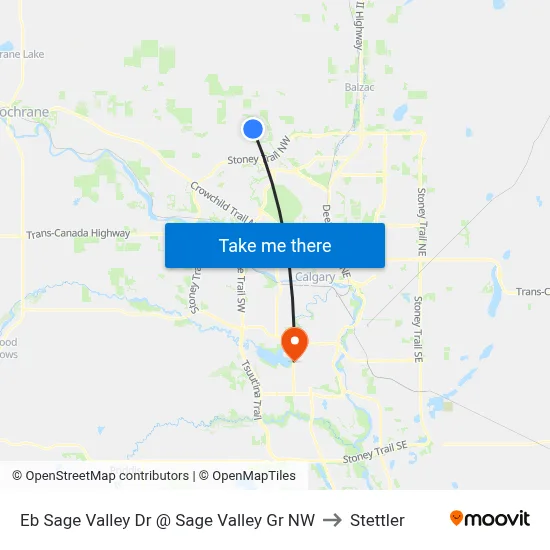 Eb Sage Valley Dr @ Sage Valley Gr NW to Stettler map