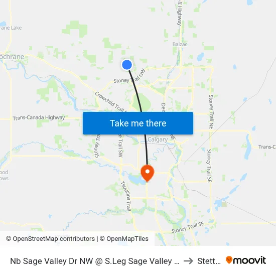 Nb Sage Valley Dr NW @ S.Leg Sage Valley Pa NW to Stettler map