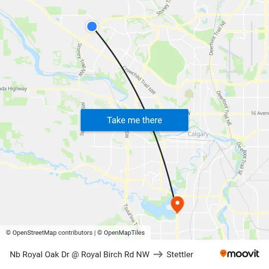Nb Royal Oak Dr @ Royal Birch Rd NW to Stettler map