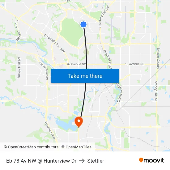 Eb 78 Av NW @ Hunterview Dr to Stettler map