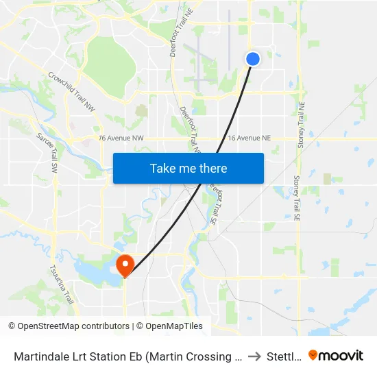 Martindale Lrt Station Eb (Martin Crossing Dr) to Stettler map