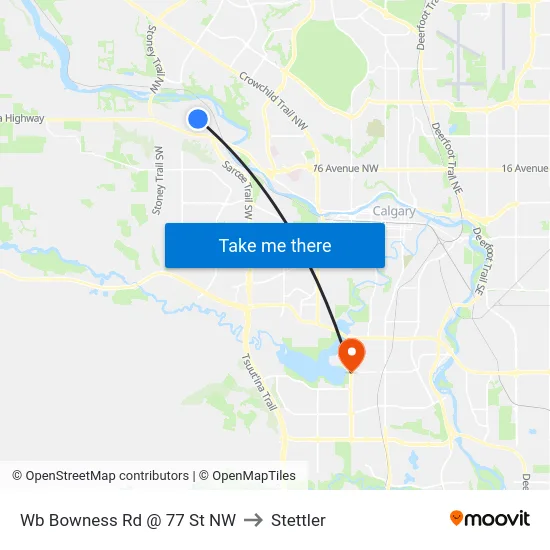 Wb Bowness  Rd @ 77 St NW to Stettler map
