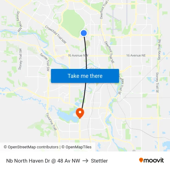 Nb North Haven Dr @ 48 Av NW to Stettler map