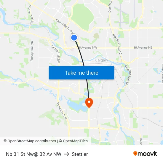 Nb 31 St Nw@ 32 Av NW to Stettler map