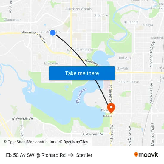 Eb 50 Av SW @ Richard Rd to Stettler map