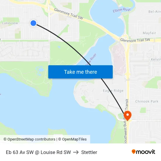 Eb 63 Av SW @ Louise Rd SW to Stettler map