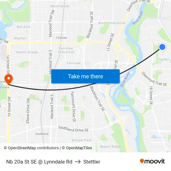 Nb 20a St SE @ Lynndale Rd to Stettler map