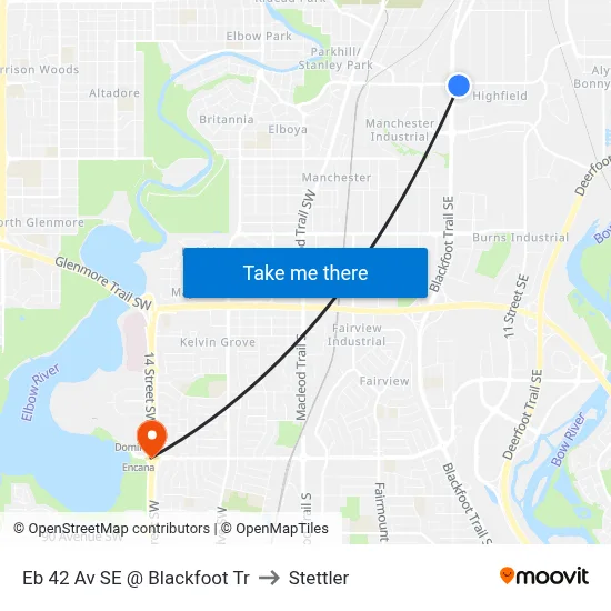 Eb 42 Av SE @ Blackfoot Tr to Stettler map