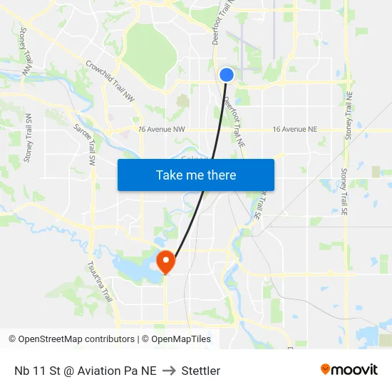 Nb 11 St @ Aviation Pa NE to Stettler map