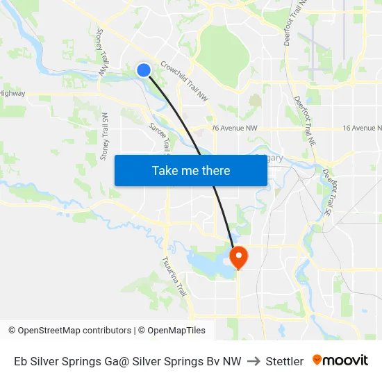 Eb Silver Springs Ga@ Silver Springs Bv NW to Stettler map