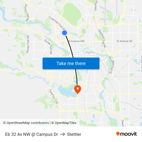 Eb 32 Av NW @ Campus Dr to Stettler map