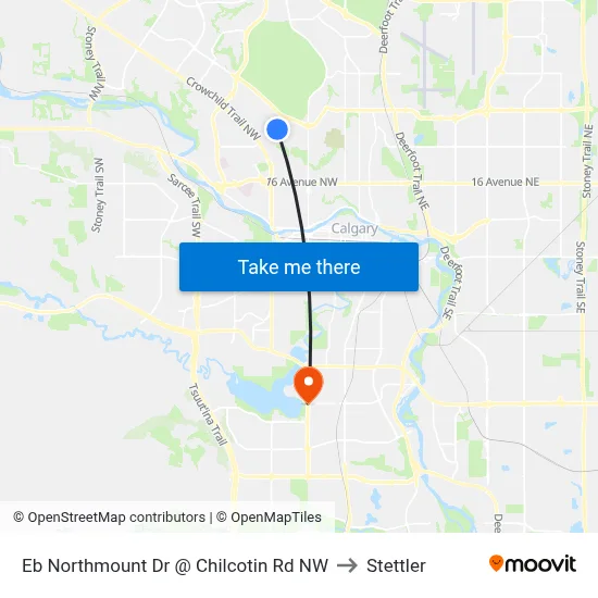 Eb Northmount Dr @ Chilcotin Rd NW to Stettler map