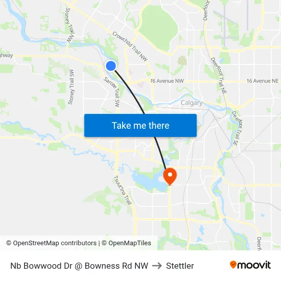 Nb Bowwood Dr @ Bowness Rd NW to Stettler map