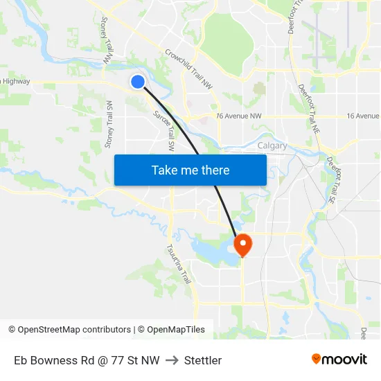 Eb Bowness Rd @ 77 St NW to Stettler map