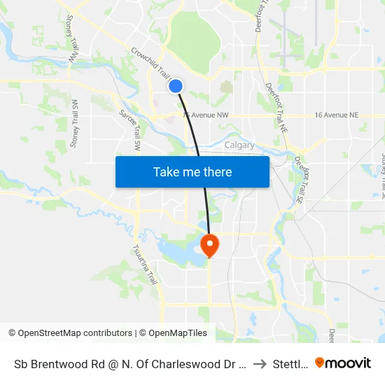 Sb Brentwood Rd @ N. Of Charleswood Dr NW to Stettler map