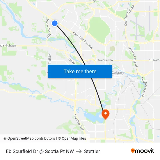 Eb Scurfield Dr @ Scotia Pt NW to Stettler map