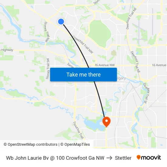 Wb John Laurie Bv @ 100 Crowfoot Ga NW to Stettler map