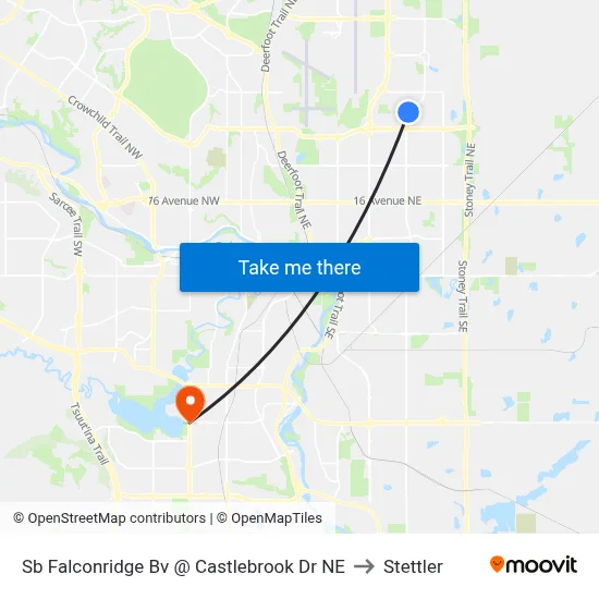 Sb Falconridge Bv @ Castlebrook Dr NE to Stettler map