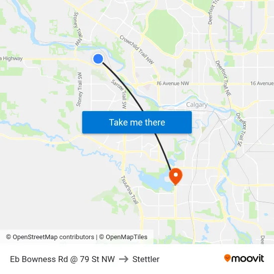 Eb Bowness Rd @ 79 St NW to Stettler map