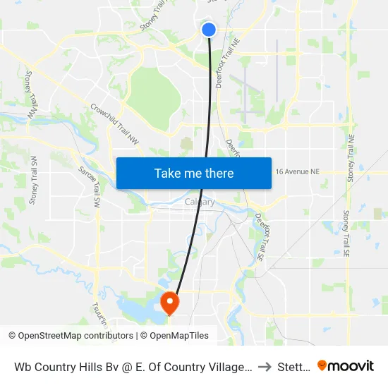 Wb Country Hills Bv @ E. Of Country Village Wy NE to Stettler map