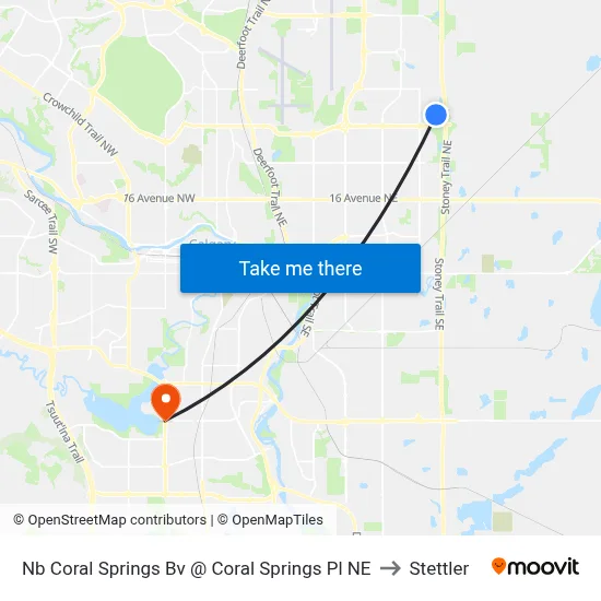Nb Coral Springs Bv @ Coral Springs Pl NE to Stettler map