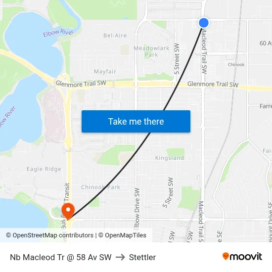 Nb Macleod Tr @ 58 Av SW to Stettler map