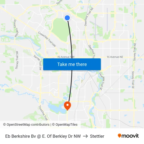Eb Berkshire Bv @ E. Of Berkley Dr NW to Stettler map
