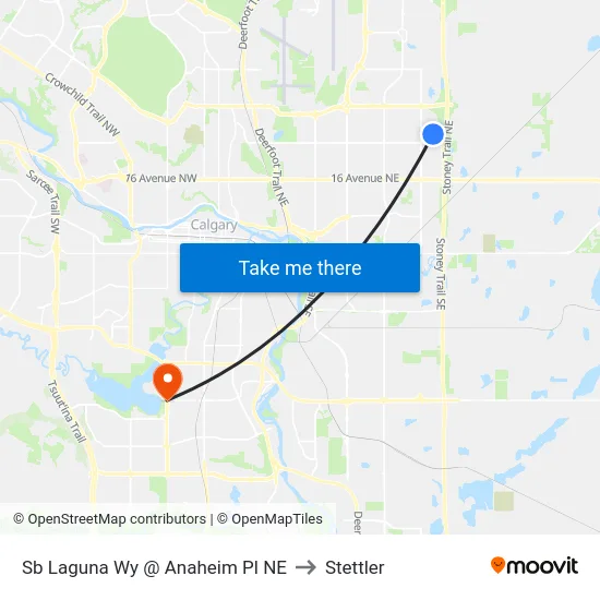 Sb Laguna Wy @ Anaheim Pl NE to Stettler map