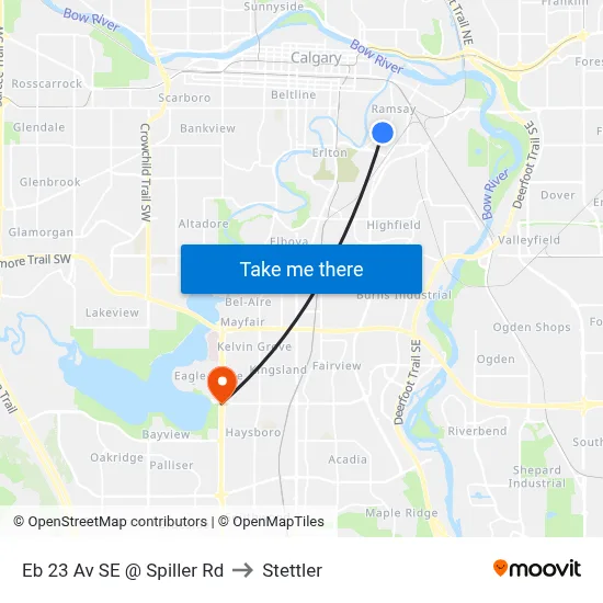 Eb 23 Av SE @ Spiller Rd to Stettler map