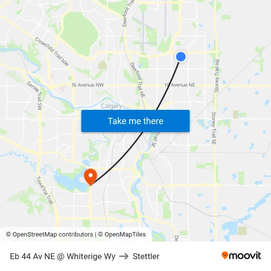 Eb 44 Av NE @ Whiterige Wy to Stettler map
