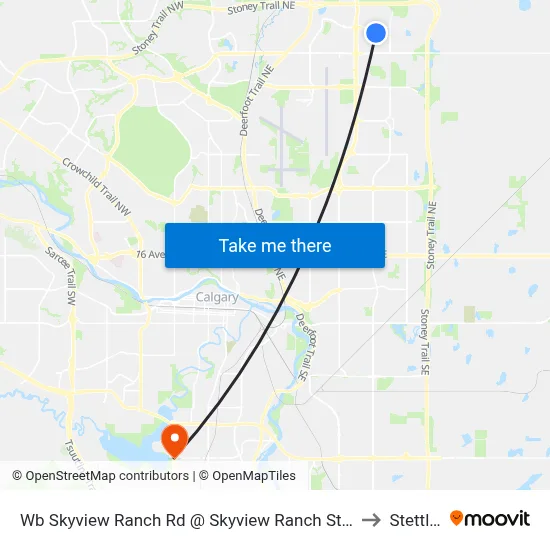 Wb Skyview Ranch Rd @ Skyview Ranch St NE to Stettler map
