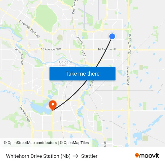 Whitehorn Drive Station (Nb) to Stettler map