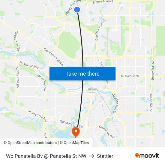 Wb Panatella Bv @ Panatella St NW to Stettler map