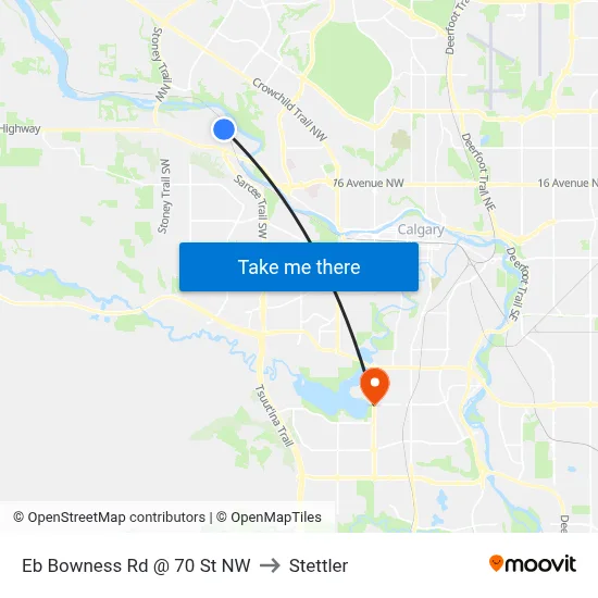 Eb Bowness Rd @ 70 St NW to Stettler map