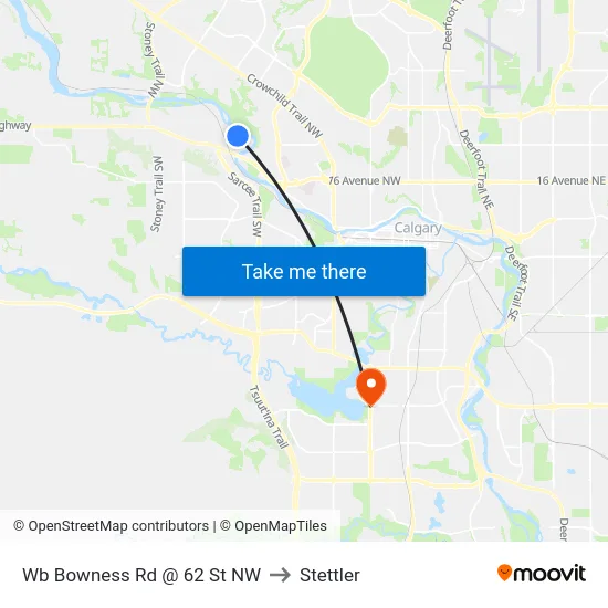 Wb Bowness Rd @ 62 St NW to Stettler map