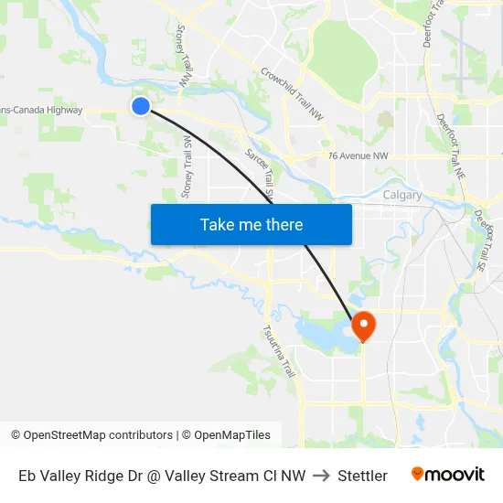 Eb Valley Ridge Dr @ Valley Stream Cl NW to Stettler map