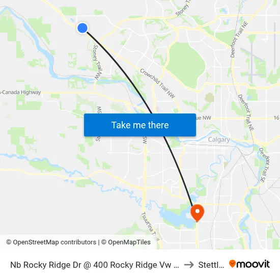 Nb Rocky Ridge Dr @ 400 Rocky Ridge  Vw NW to Stettler map