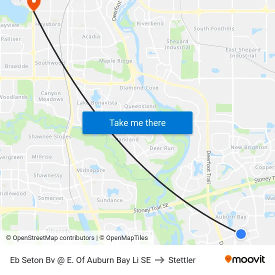 Eb Seton Bv @ E. Of Auburn Bay Li SE to Stettler map