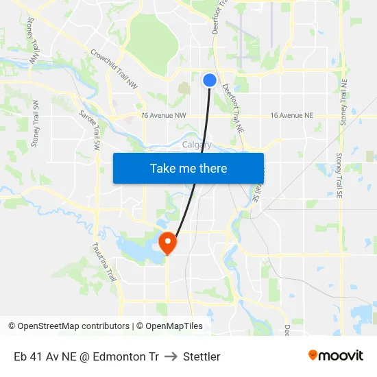 Eb 41 Av NE @ Edmonton Tr to Stettler map