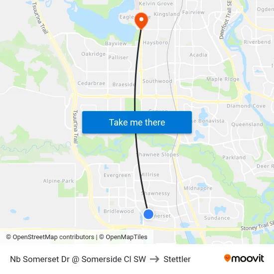 Nb Somerset Dr @ Somerside  Cl SW to Stettler map