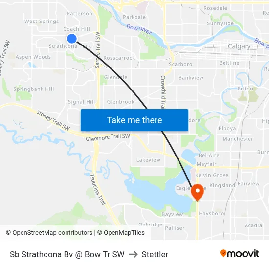 Sb Strathcona Bv @ Bow Tr SW to Stettler map