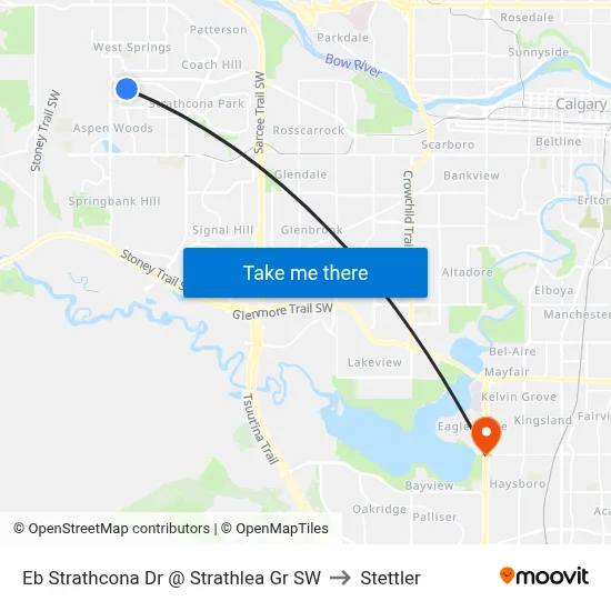 Eb Strathcona Dr @ Strathlea Gr SW to Stettler map