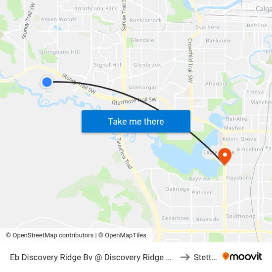 Eb Discovery Ridge Bv @ Discovery Ridge Mr SW to Stettler map