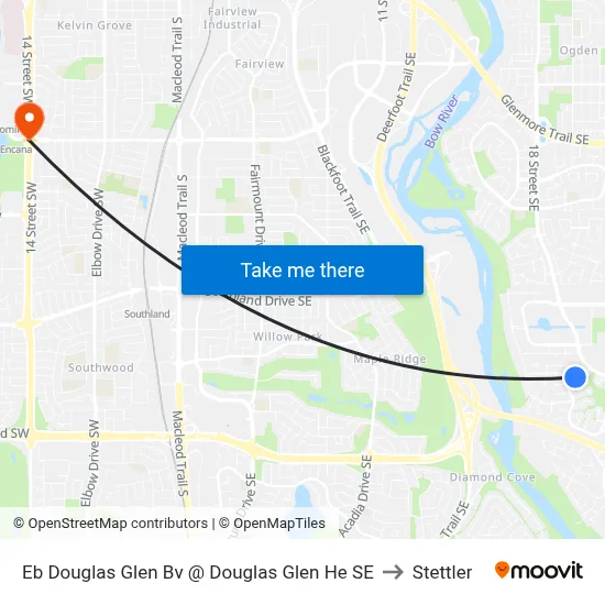 Eb Douglas Glen Bv @ Douglas Glen He SE to Stettler map