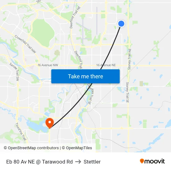 Eb 80 Av NE @ Tarawood Rd to Stettler map