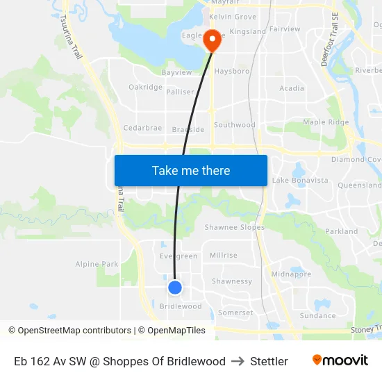 Eb 162 Av SW @ Shoppes Of Bridlewood to Stettler map