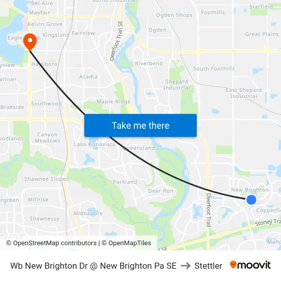 Wb New Brighton Dr @  New Brighton Pa SE to Stettler map